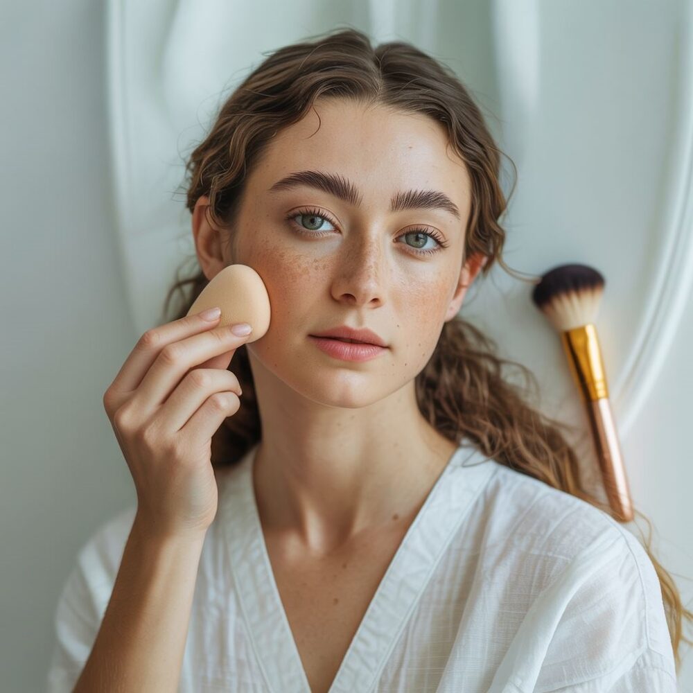 aplikacja podkładu gąbką