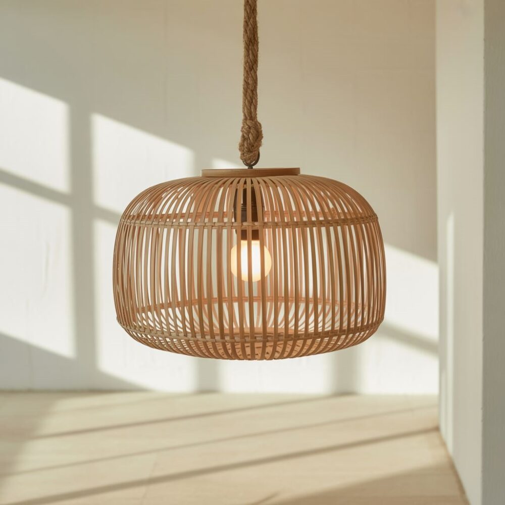 bambusowa lampa wisząca