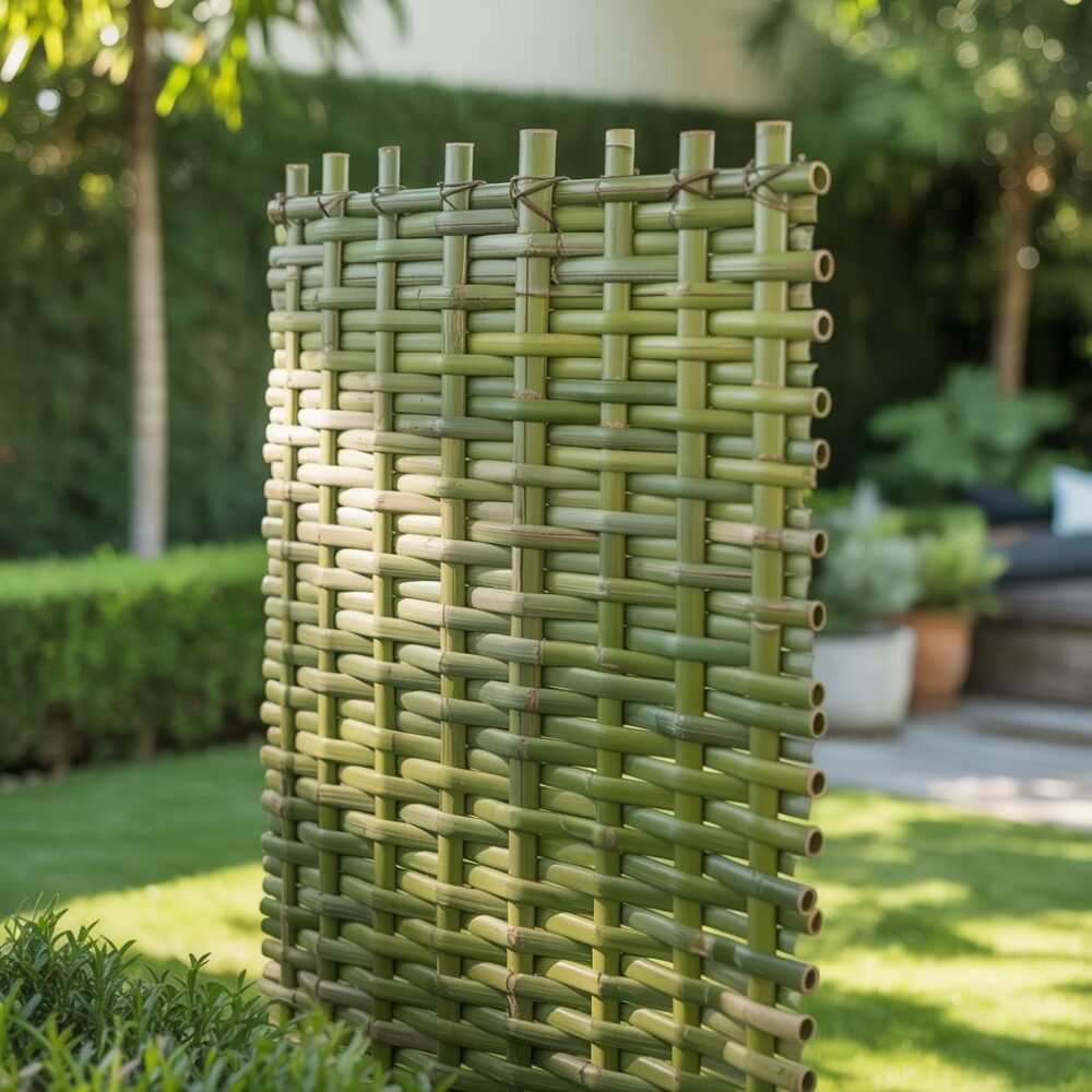 bambusowa mata w aranżacji ogrodu