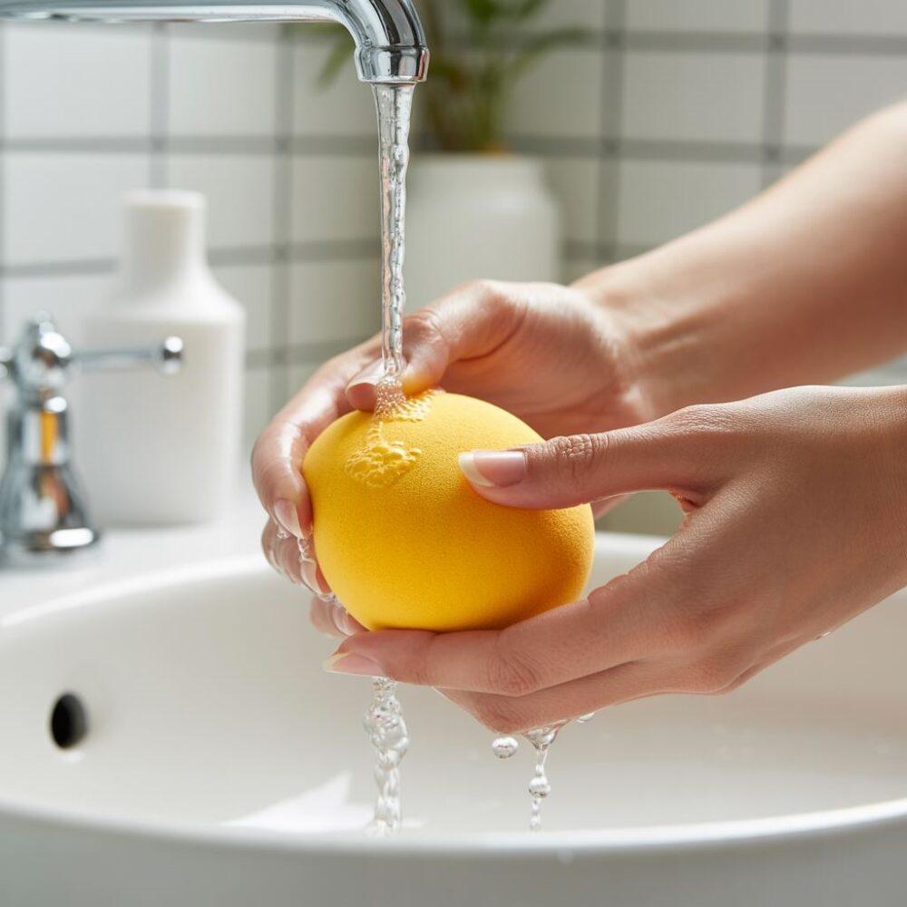 czyszczenie gąbki do makijażu