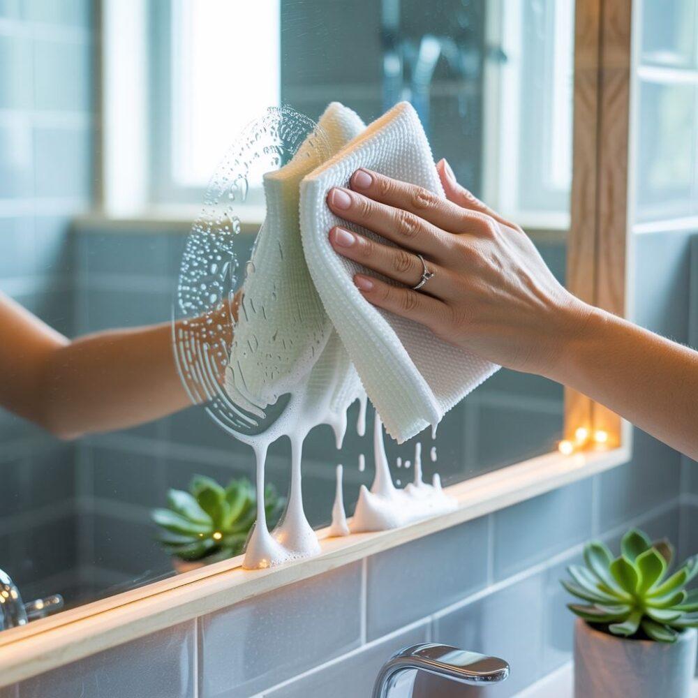 czyszczenie lustra w łazience