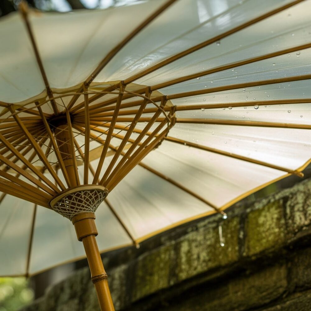 elegancki parasol z bambusa