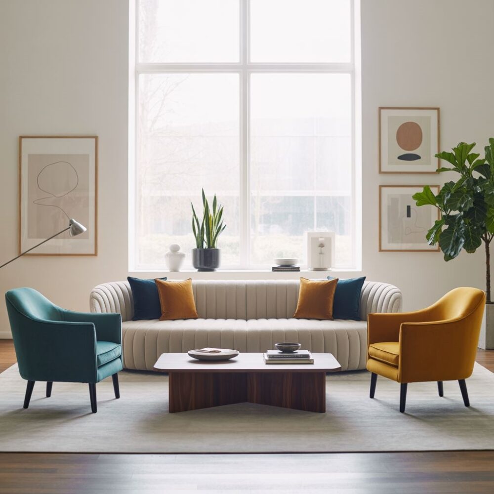 krzesła w innym kolorze niż kanapa