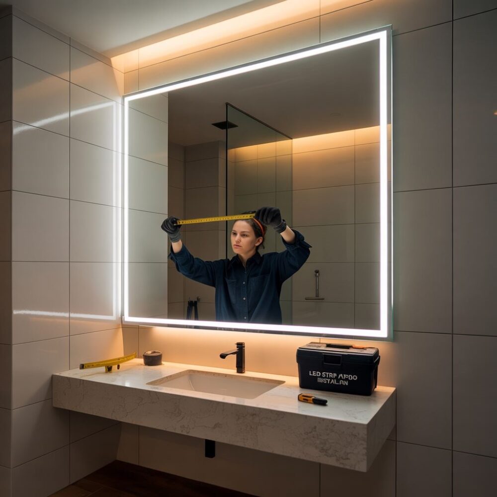 ledy za lustrem w łazience