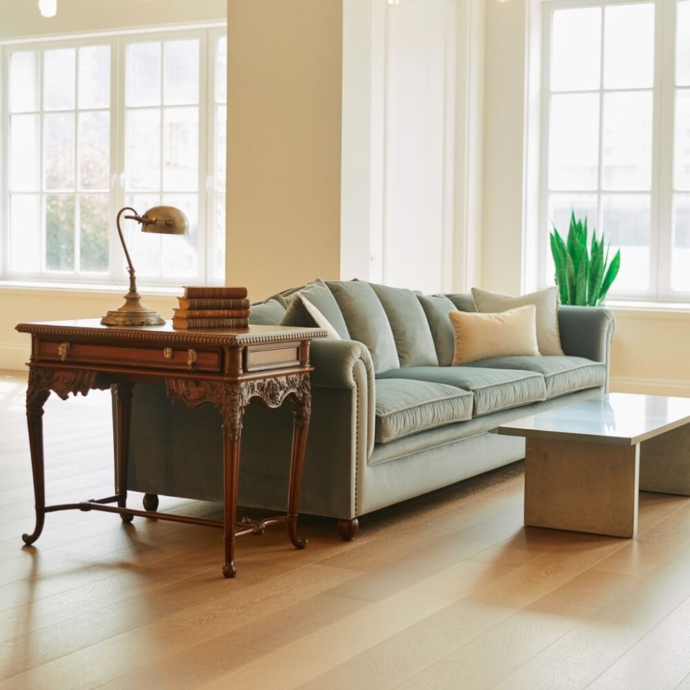 połączenie starych i nowych mebli