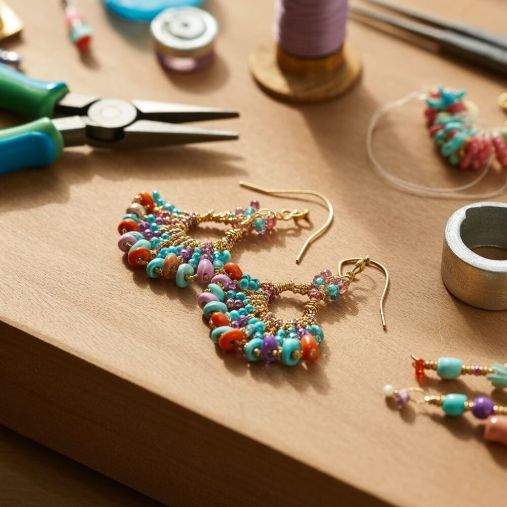 proces tworzenia kolczyków handmade