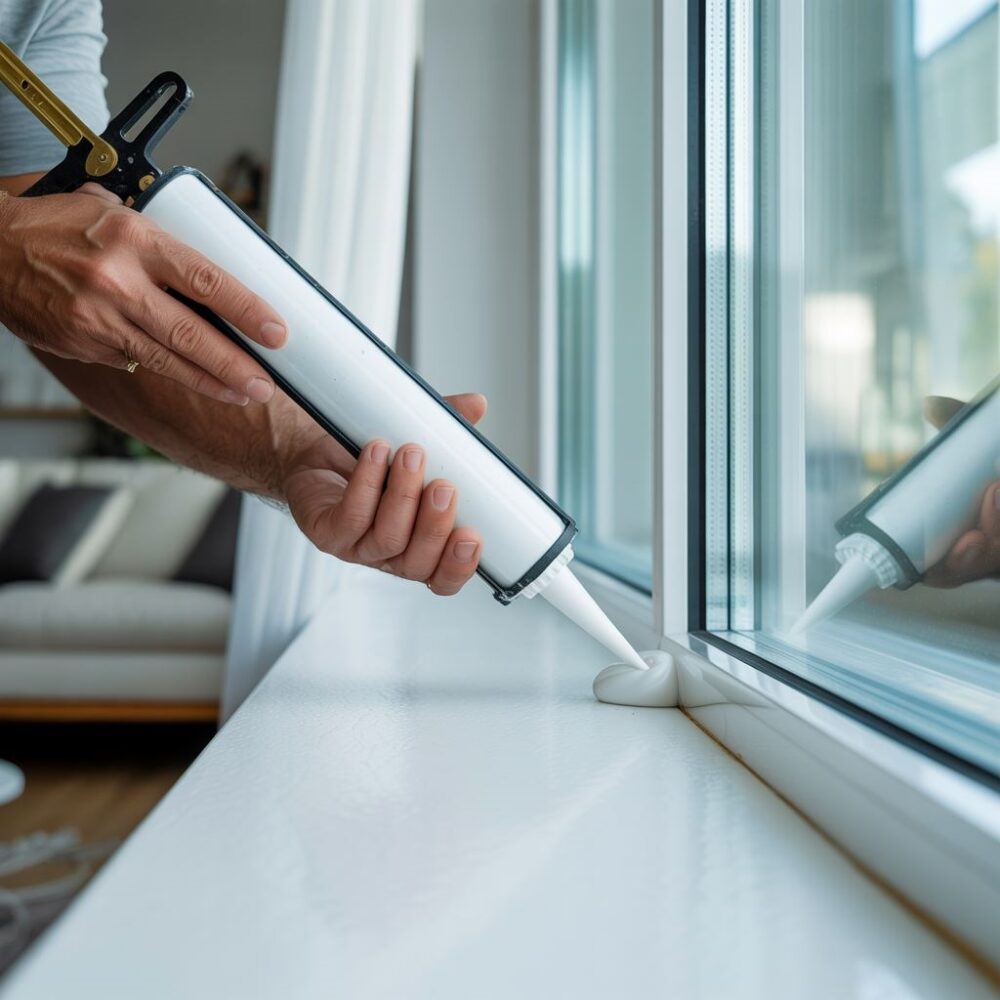 silikon przy parapecie