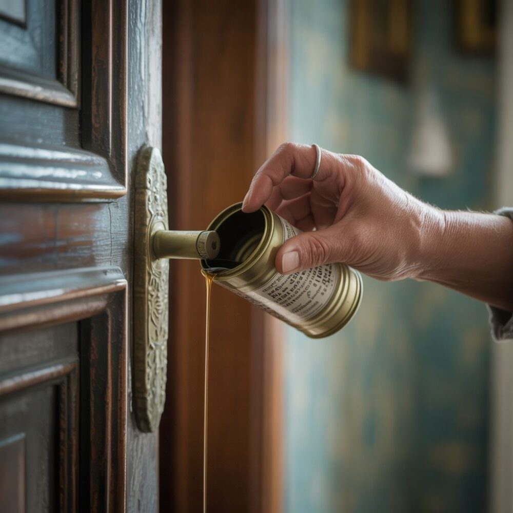 smarowanie klamki drzwi