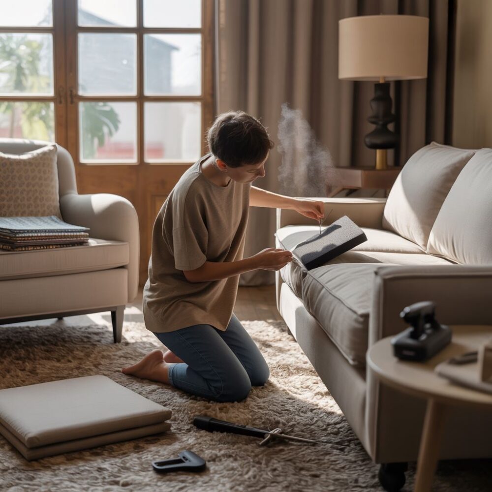 wymiana pianki w sofie